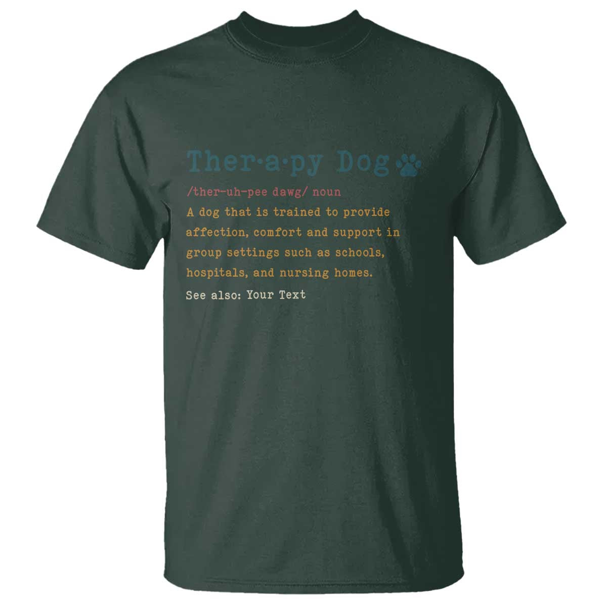 Personalized Therapy Dog T Shirt Retro Custom Name Pet Partners - Wonder Print Shop