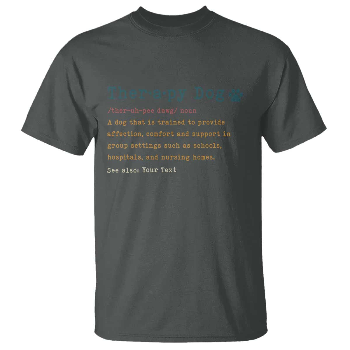 Personalized Therapy Dog T Shirt Retro Custom Name Pet Partners - Wonder Print Shop