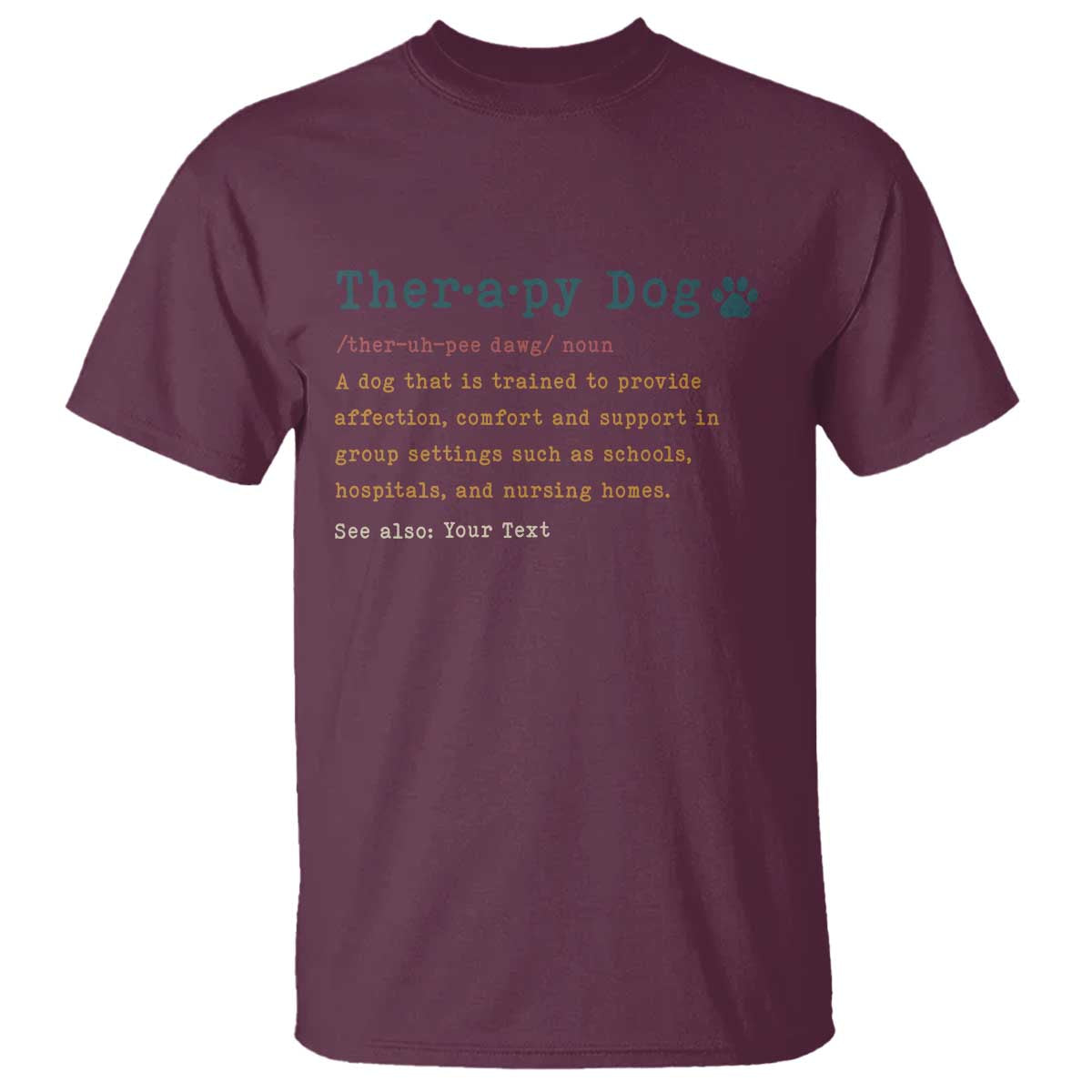 Personalized Therapy Dog T Shirt Retro Custom Name Pet Partners - Wonder Print Shop