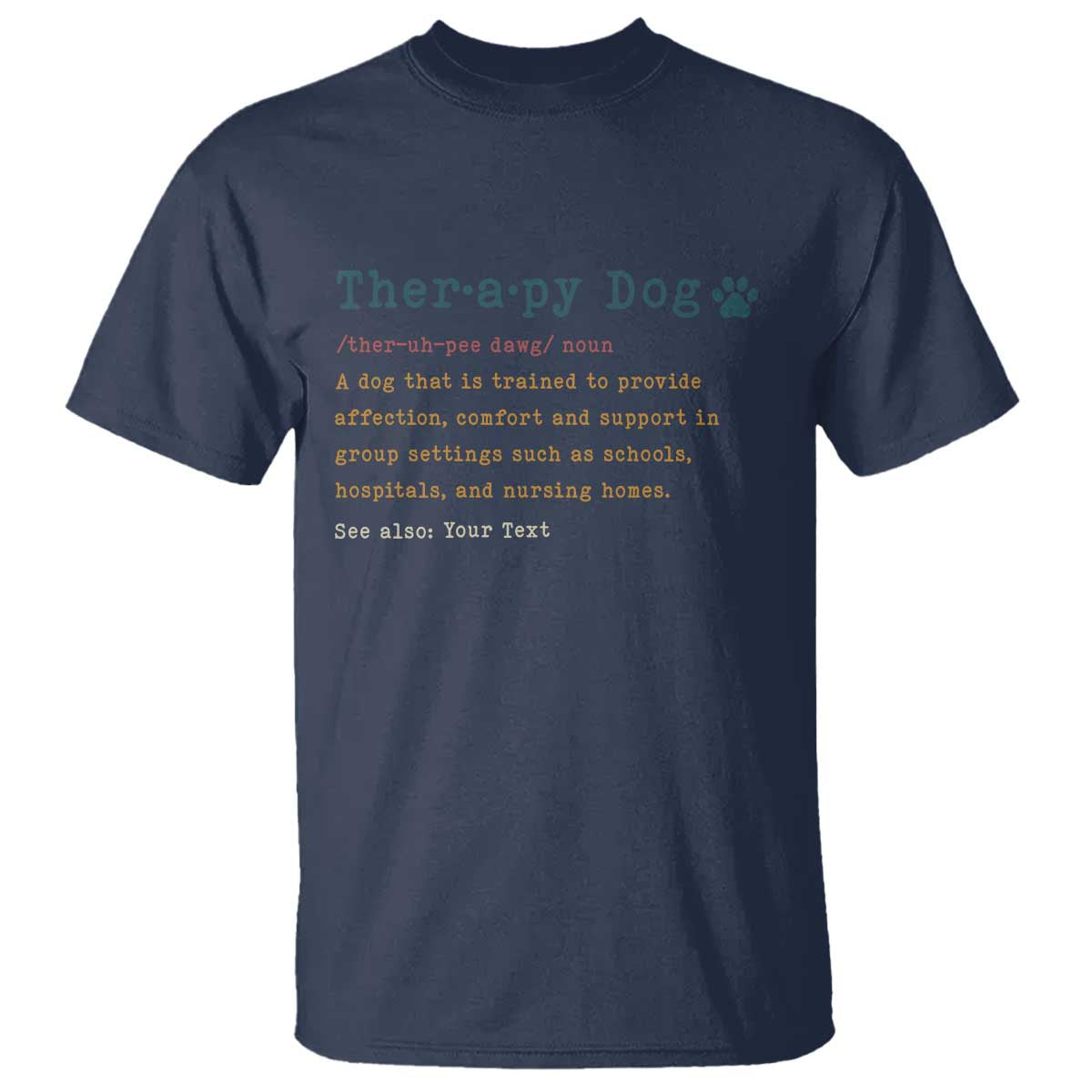 Personalized Therapy Dog T Shirt Retro Custom Name Pet Partners - Wonder Print Shop