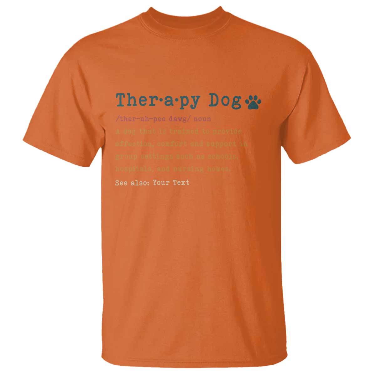 Personalized Therapy Dog T Shirt Retro Custom Name Pet Partners - Wonder Print Shop