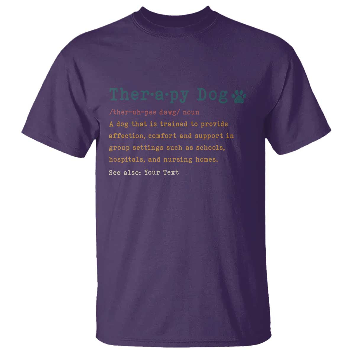 Personalized Therapy Dog T Shirt Retro Custom Name Pet Partners - Wonder Print Shop