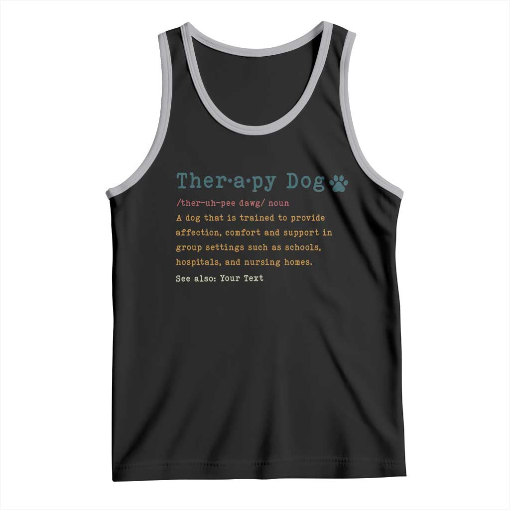Personalized Therapy Dog Tank Top Retro Custom Name Pet Partners - Wonder Print Shop