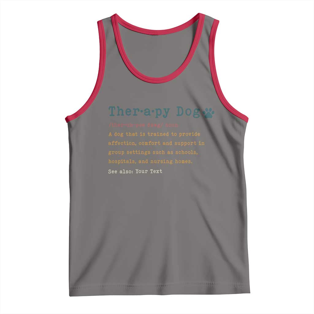 Personalized Therapy Dog Tank Top Retro Custom Name Pet Partners - Wonder Print Shop