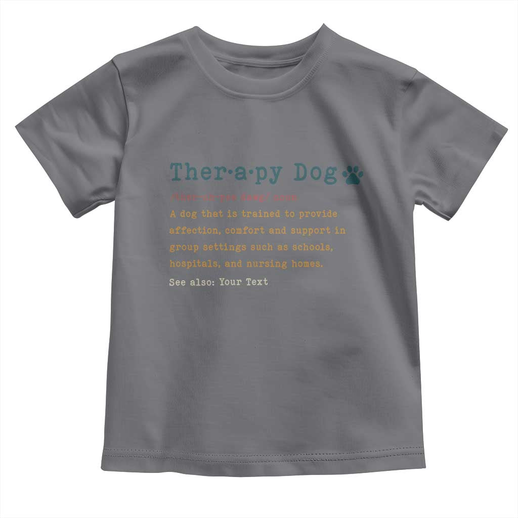 Personalized Therapy Dog Toddler T Shirt Retro Custom Name Pet Partners - Wonder Print Shop