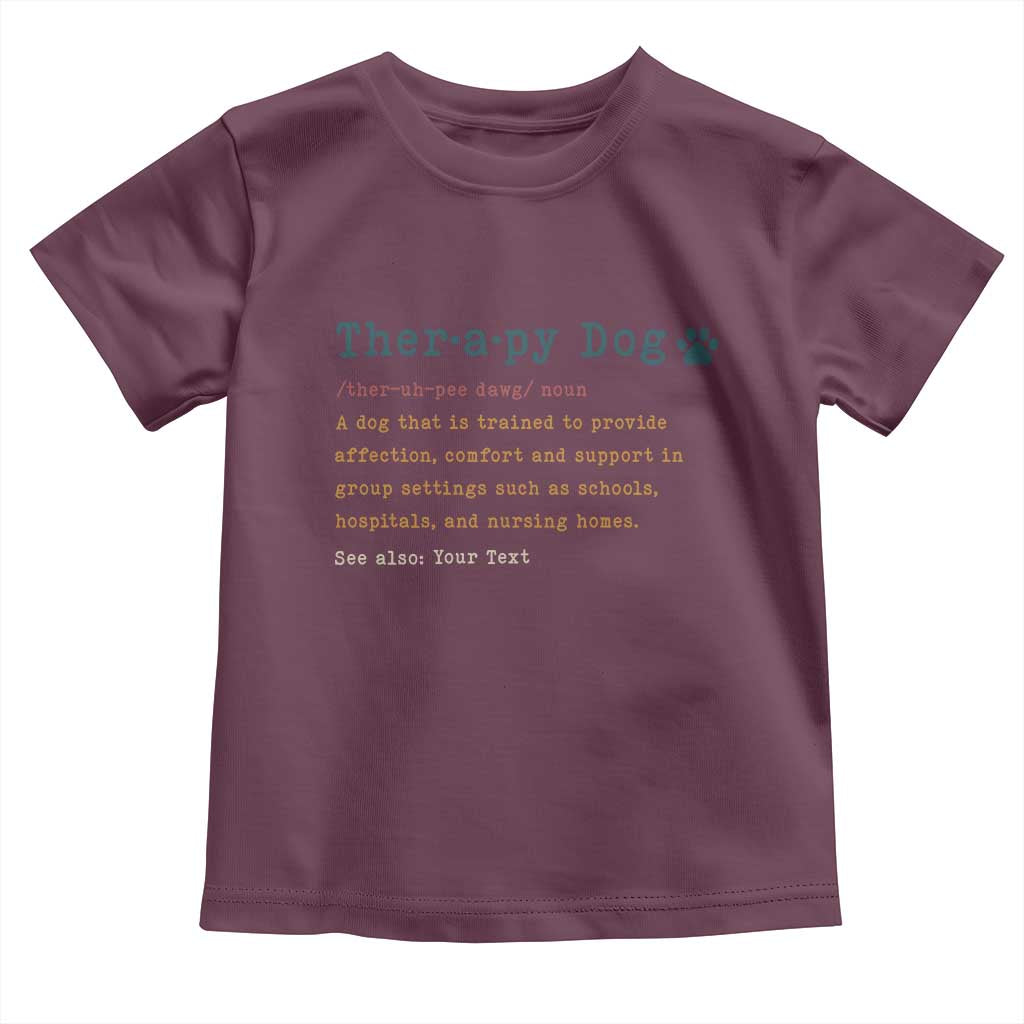 Personalized Therapy Dog Toddler T Shirt Retro Custom Name Pet Partners - Wonder Print Shop