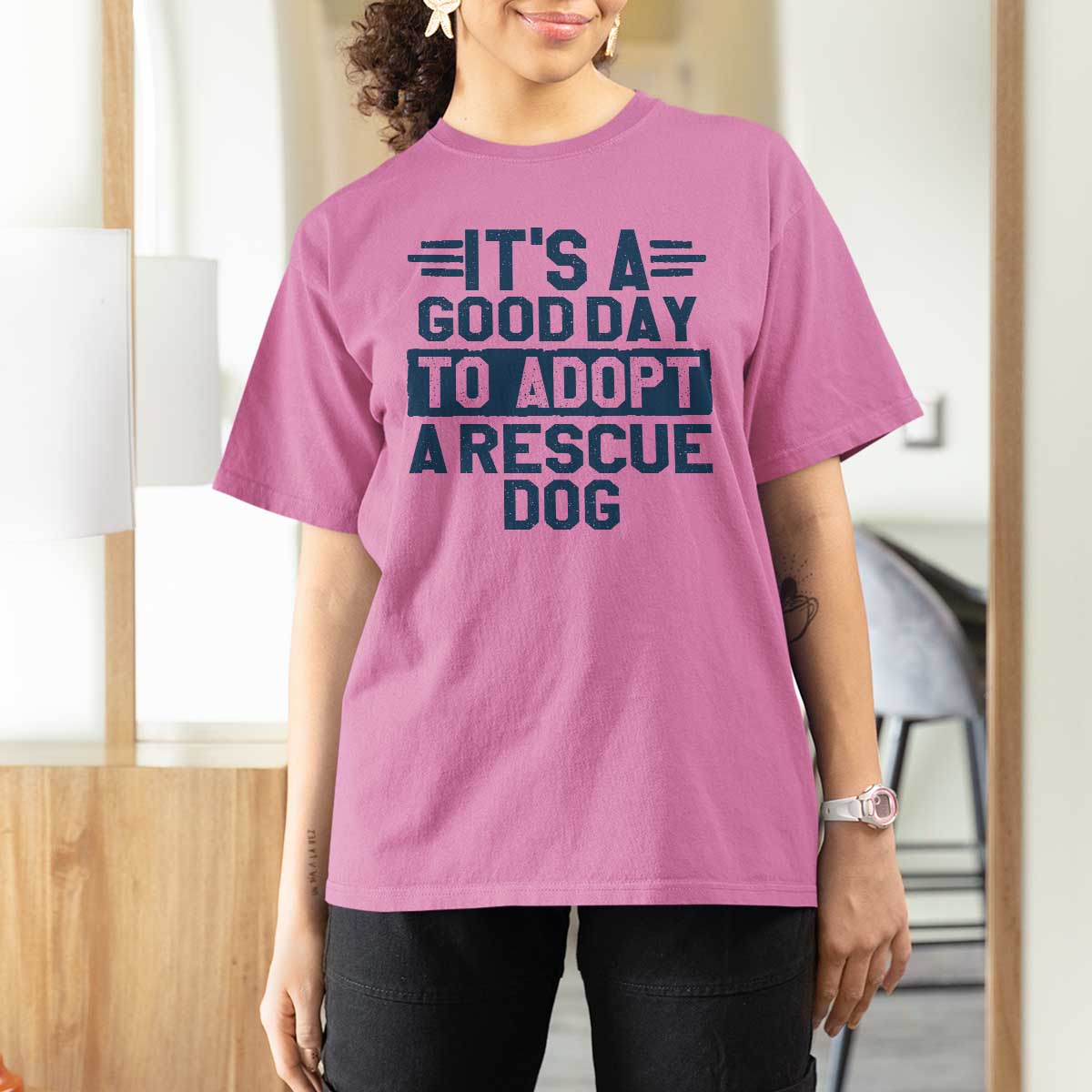 Dog Rescue T Shirt For Women Its A Good Day to Adopt Rescue Dog - Wonder Print Shop