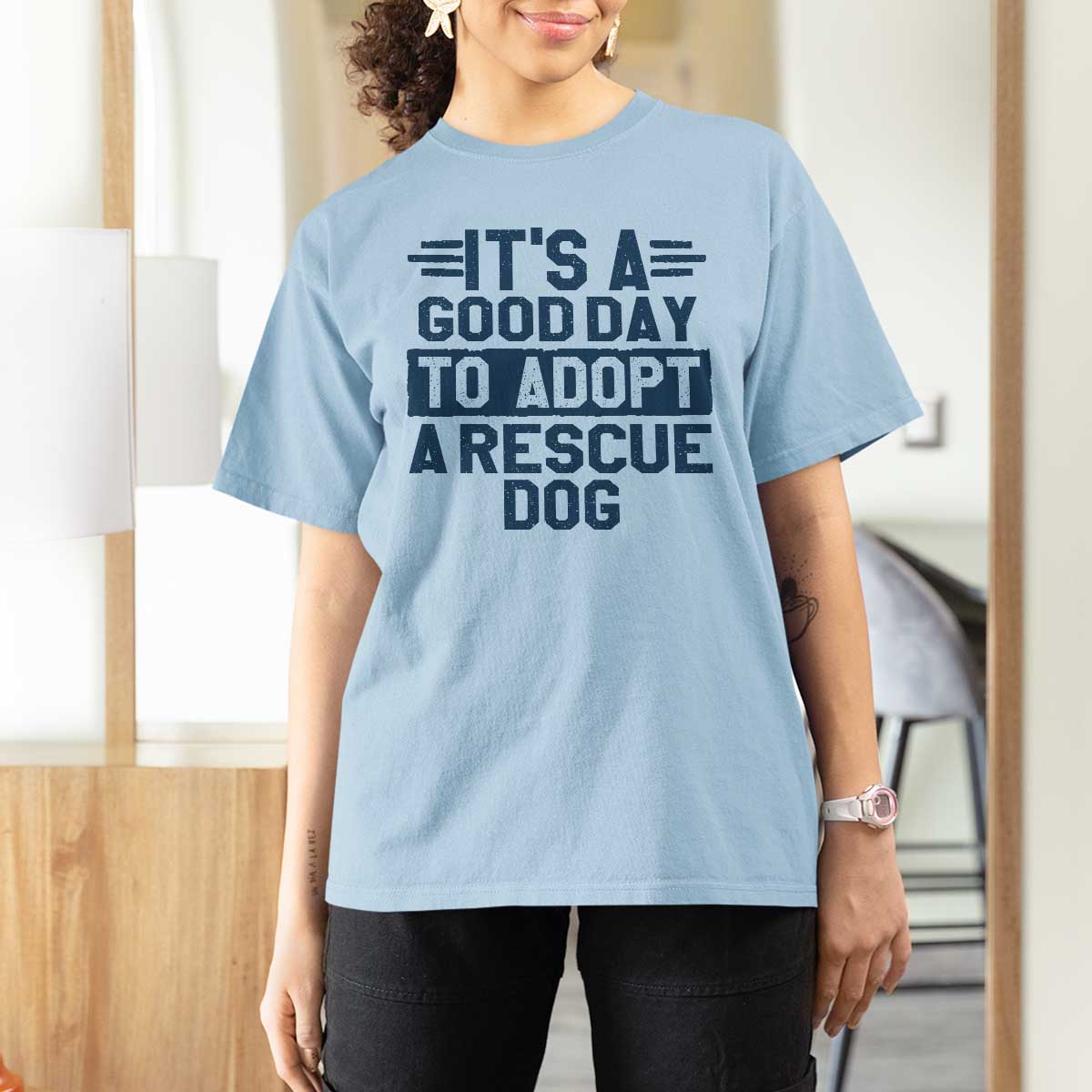 Dog Rescue T Shirt For Women Its A Good Day to Adopt Rescue Dog - Wonder Print Shop