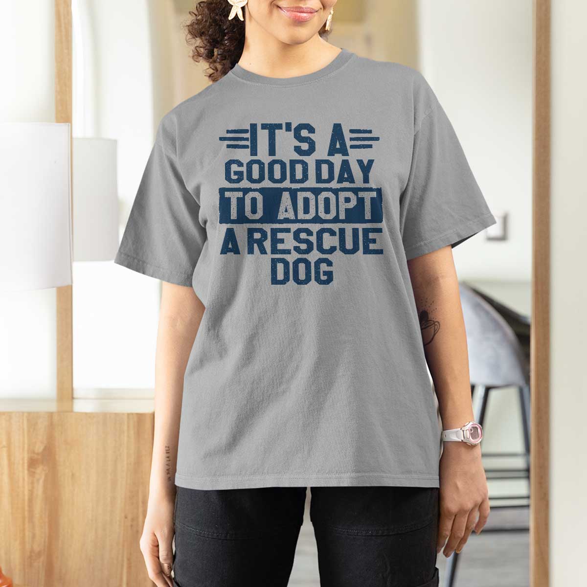 Dog Rescue T Shirt For Women Its A Good Day to Adopt Rescue Dog - Wonder Print Shop