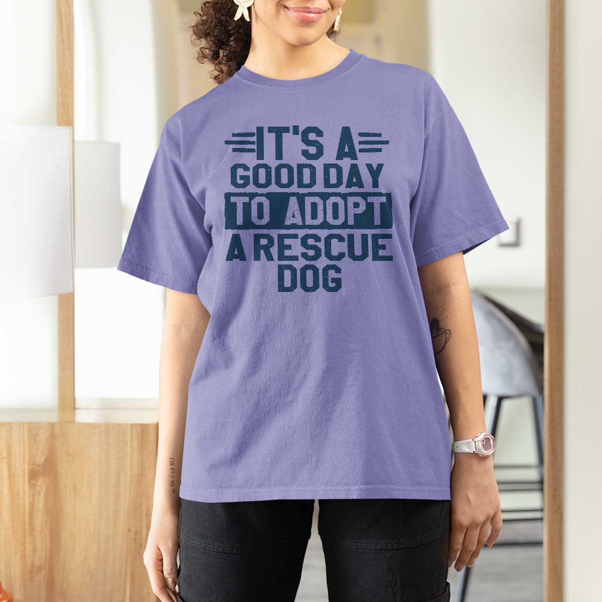 Dog Rescue T Shirt For Women Its A Good Day to Adopt Rescue Dog - Wonder Print Shop