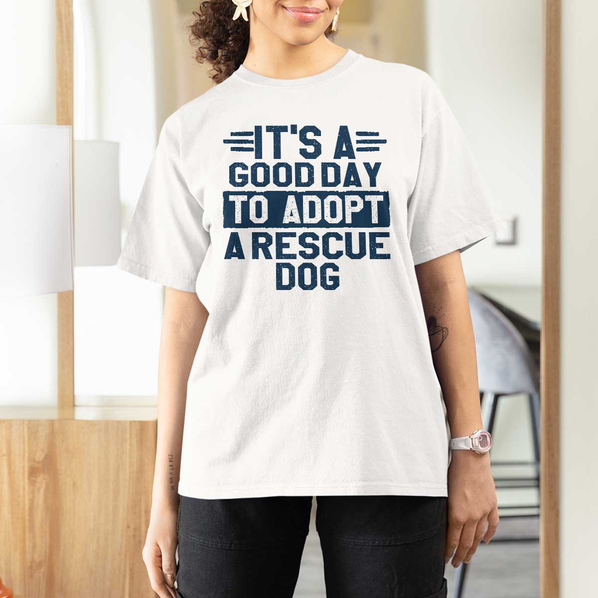 Dog Rescue T Shirt For Women Its A Good Day to Adopt Rescue Dog - Wonder Print Shop