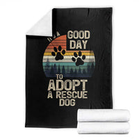 Dog Rescue Throw Blanket Retro Its A Good Day to Adopt Rescue Dog - Wonder Print Shop
