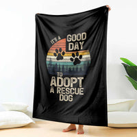 Dog Rescue Throw Blanket Retro Its A Good Day to Adopt Rescue Dog - Wonder Print Shop