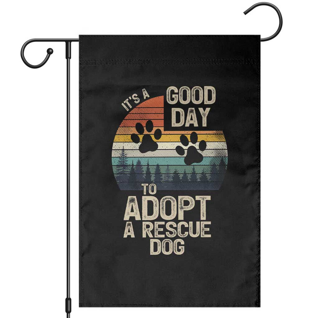 Dog Rescue Garden Flag Retro Its A Good Day to Adopt Rescue Dog - Wonder Print Shop