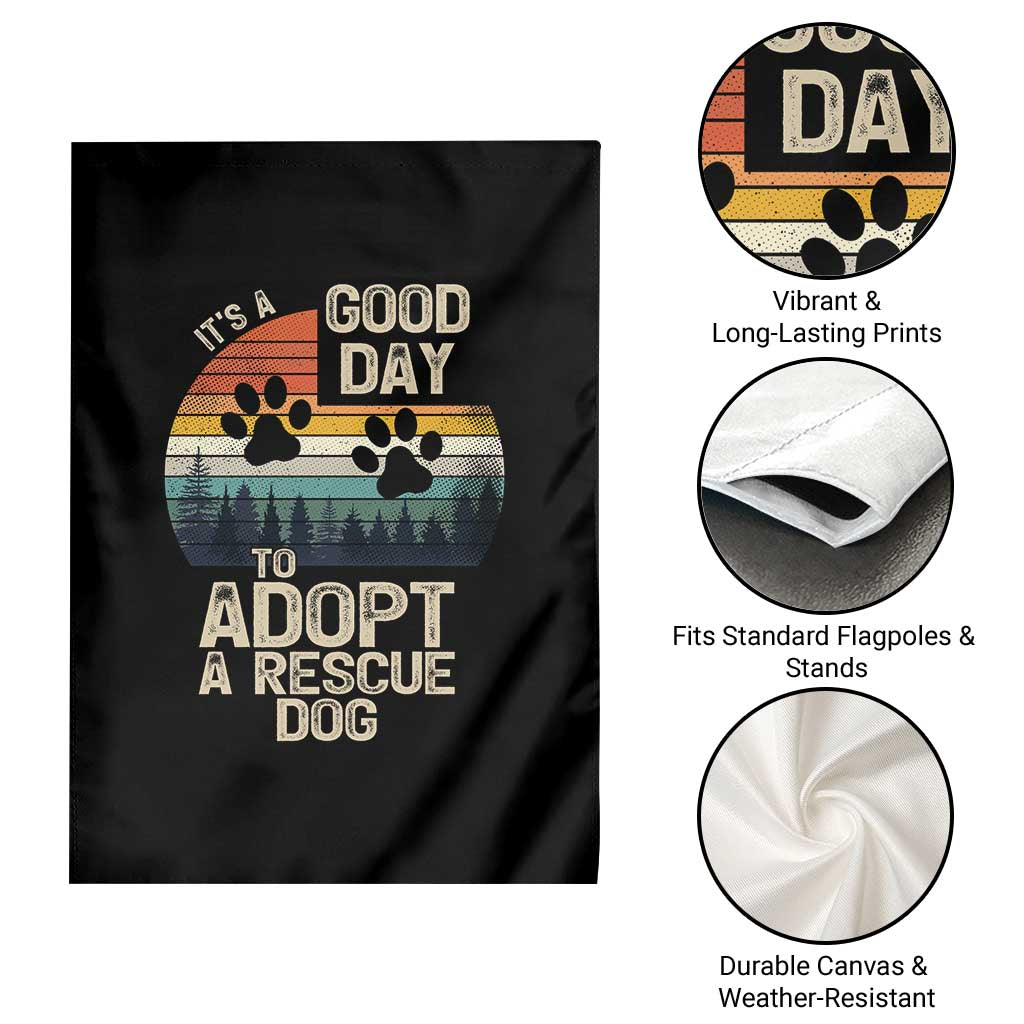 Dog Rescue Garden Flag Retro Its A Good Day to Adopt Rescue Dog - Wonder Print Shop