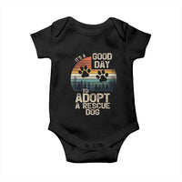 Dog Rescue Baby Onesie Retro Its A Good Day to Adopt Rescue Dog - Wonder Print Shop