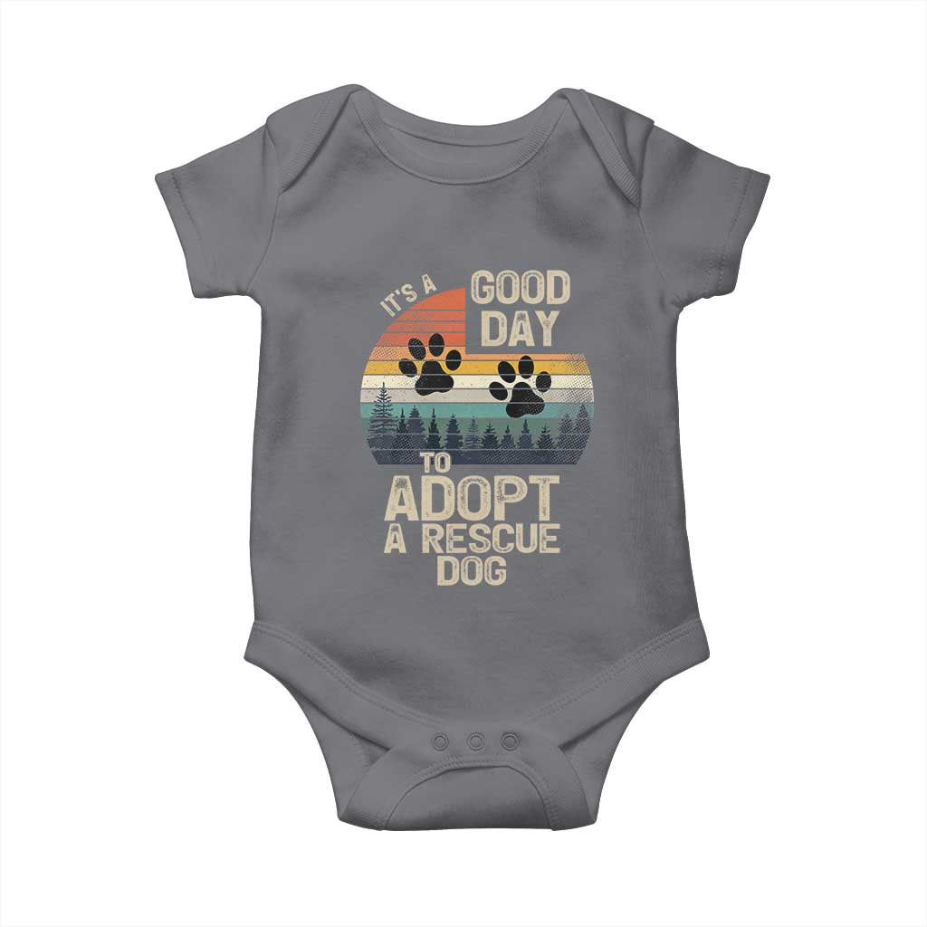 Dog Rescue Baby Onesie Retro Its A Good Day to Adopt Rescue Dog - Wonder Print Shop