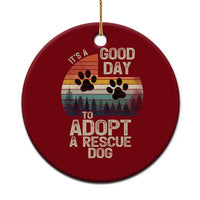 Dog Rescue Ceramic Ornament Retro Its A Good Day to Adopt Rescue Dog - Wonder Print Shop
