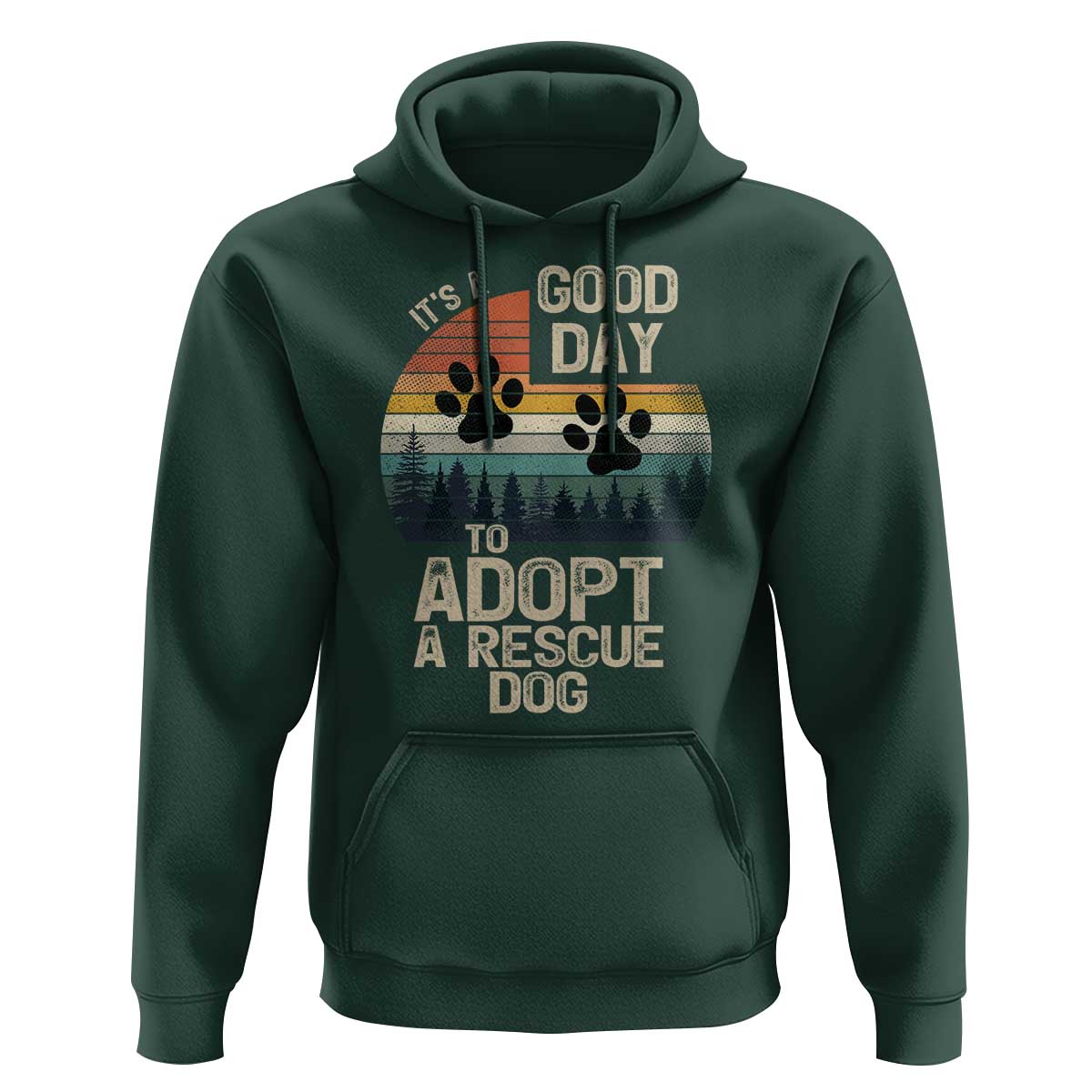 Dog Rescue Hoodie Retro Its A Good Day to Adopt Rescue Dog - Wonder Print Shop