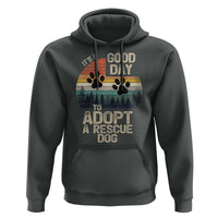 Dog Rescue Hoodie Retro Its A Good Day to Adopt Rescue Dog - Wonder Print Shop