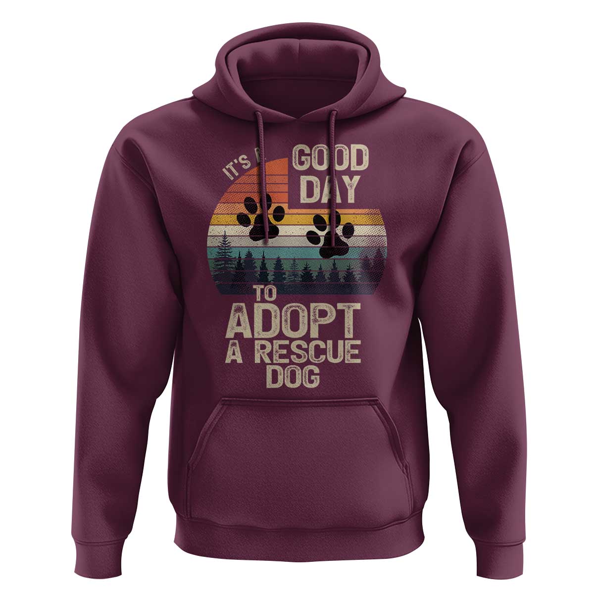 Dog Rescue Hoodie Retro Its A Good Day to Adopt Rescue Dog - Wonder Print Shop