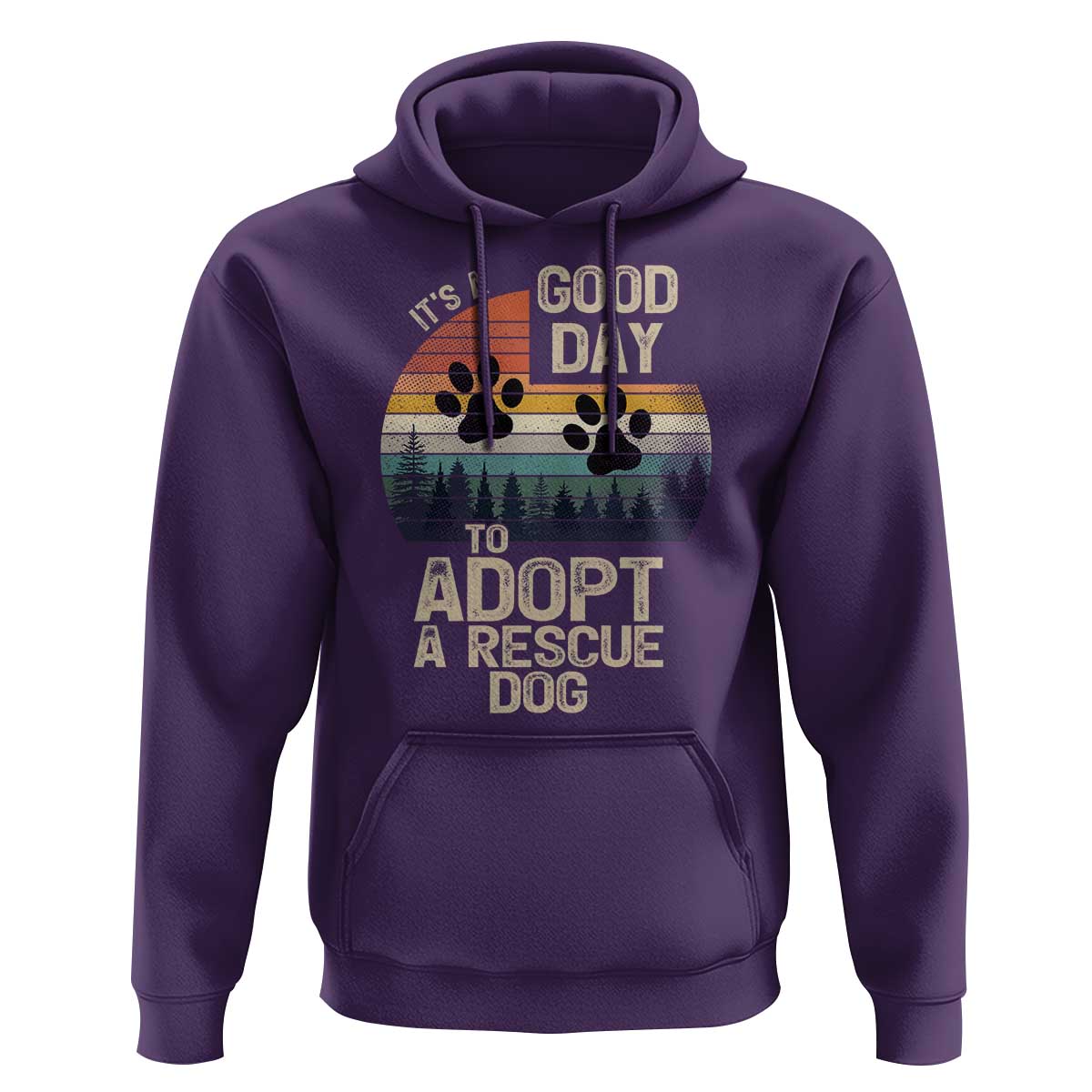 Dog Rescue Hoodie Retro Its A Good Day to Adopt Rescue Dog - Wonder Print Shop