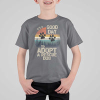 Dog Rescue T Shirt For Kid Retro Its A Good Day to Adopt Rescue Dog - Wonder Print Shop
