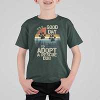 Dog Rescue T Shirt For Kid Retro Its A Good Day to Adopt Rescue Dog - Wonder Print Shop