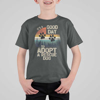 Dog Rescue T Shirt For Kid Retro Its A Good Day to Adopt Rescue Dog - Wonder Print Shop