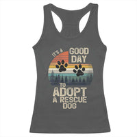 Dog Rescue Racerback Tank Top Retro Its A Good Day to Adopt Rescue Dog - Wonder Print Shop