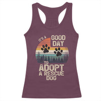 Dog Rescue Racerback Tank Top Retro Its A Good Day to Adopt Rescue Dog - Wonder Print Shop