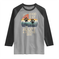 Dog Rescue Raglan Shirt Retro Its A Good Day to Adopt Rescue Dog - Wonder Print Shop