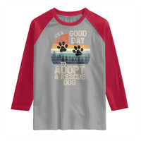 Dog Rescue Raglan Shirt Retro Its A Good Day to Adopt Rescue Dog - Wonder Print Shop