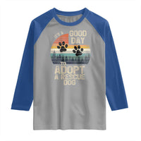 Dog Rescue Raglan Shirt Retro Its A Good Day to Adopt Rescue Dog - Wonder Print Shop