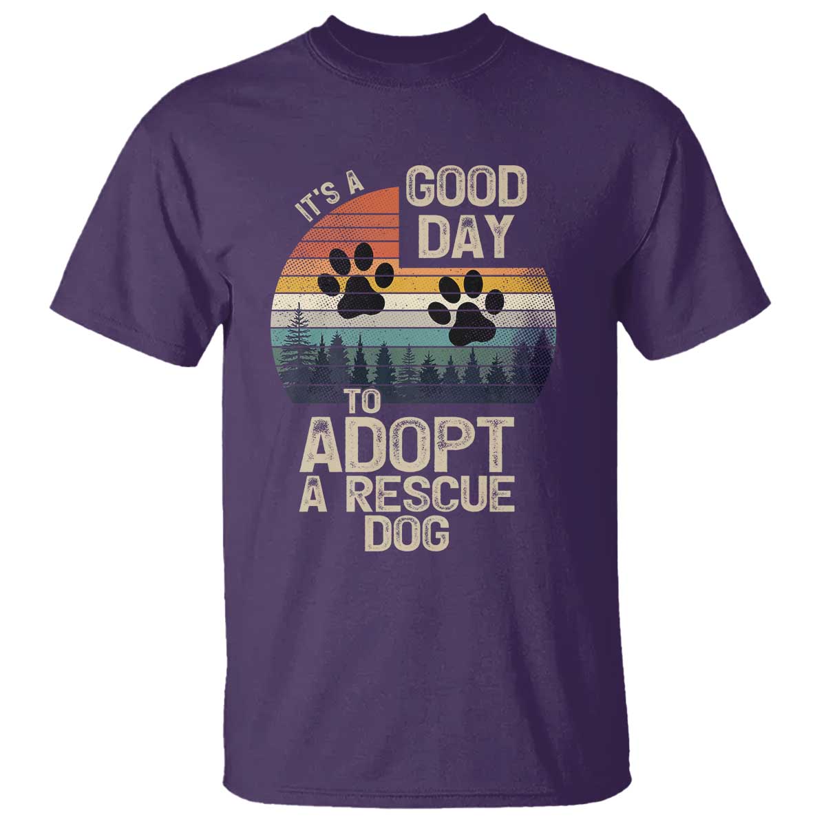 Dog Rescue T Shirt Retro Its A Good Day to Adopt Rescue Dog - Wonder Print Shop