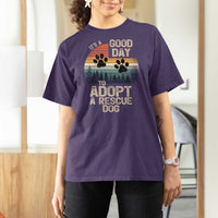 Dog Rescue T Shirt For Women Retro Its A Good Day to Adopt Rescue Dog - Wonder Print Shop