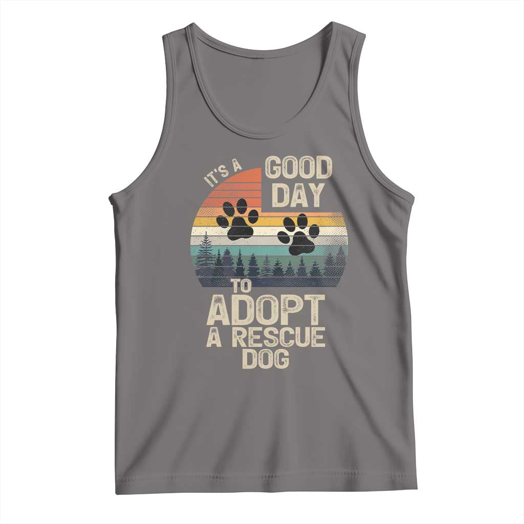 Dog Rescue Tank Top Retro Its A Good Day to Adopt Rescue Dog - Wonder Print Shop