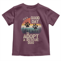 Dog Rescue Toddler T Shirt Retro Its A Good Day to Adopt Rescue Dog - Wonder Print Shop