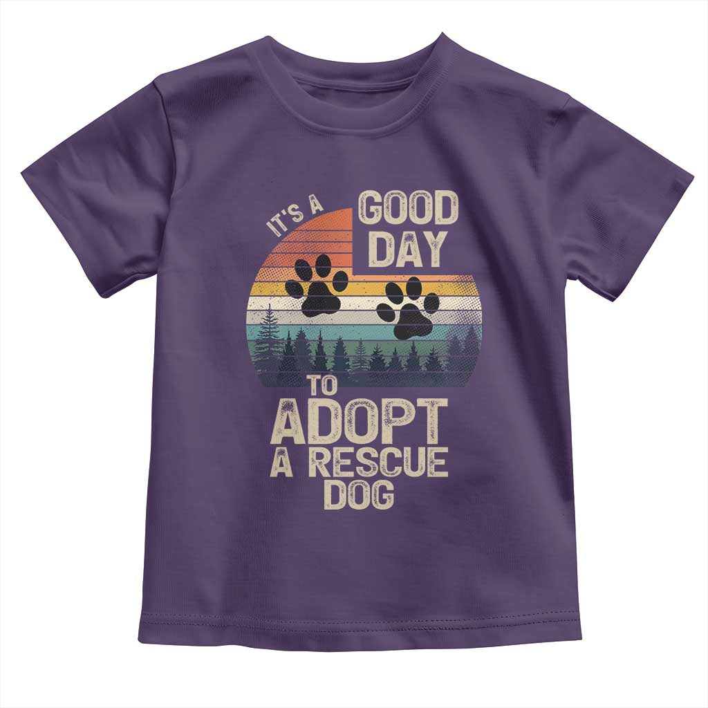 Dog Rescue Toddler T Shirt Retro Its A Good Day to Adopt Rescue Dog - Wonder Print Shop