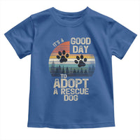 Dog Rescue Toddler T Shirt Retro Its A Good Day to Adopt Rescue Dog - Wonder Print Shop