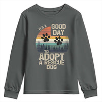 Dog Rescue Youth Sweatshirt Retro Its A Good Day to Adopt Rescue Dog - Wonder Print Shop
