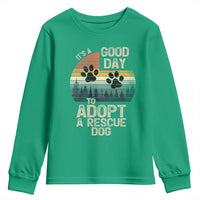 Dog Rescue Youth Sweatshirt Retro Its A Good Day to Adopt Rescue Dog - Wonder Print Shop