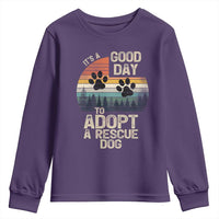 Dog Rescue Youth Sweatshirt Retro Its A Good Day to Adopt Rescue Dog - Wonder Print Shop