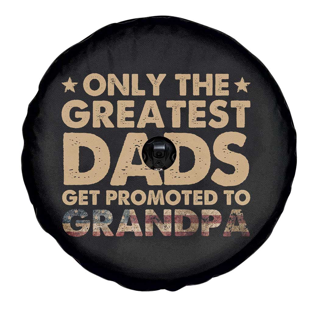 Greatest Dads Get Promoted To Grandpa Spare Tire Cover Retro American Flag Fathers Day New Grandpa Gift