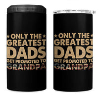 Greatest Dads Get Promoted To Grandpa 4 in 1 Can Cooler Tumbler Retro American Flag Fathers Day New Grandpa Gift