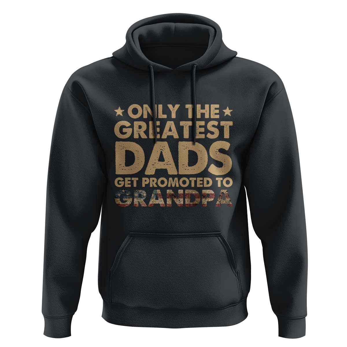 Greatest Dads Get Promoted To Grandpa Hoodie Retro American Flag Fathers Day New Grandpa Gift