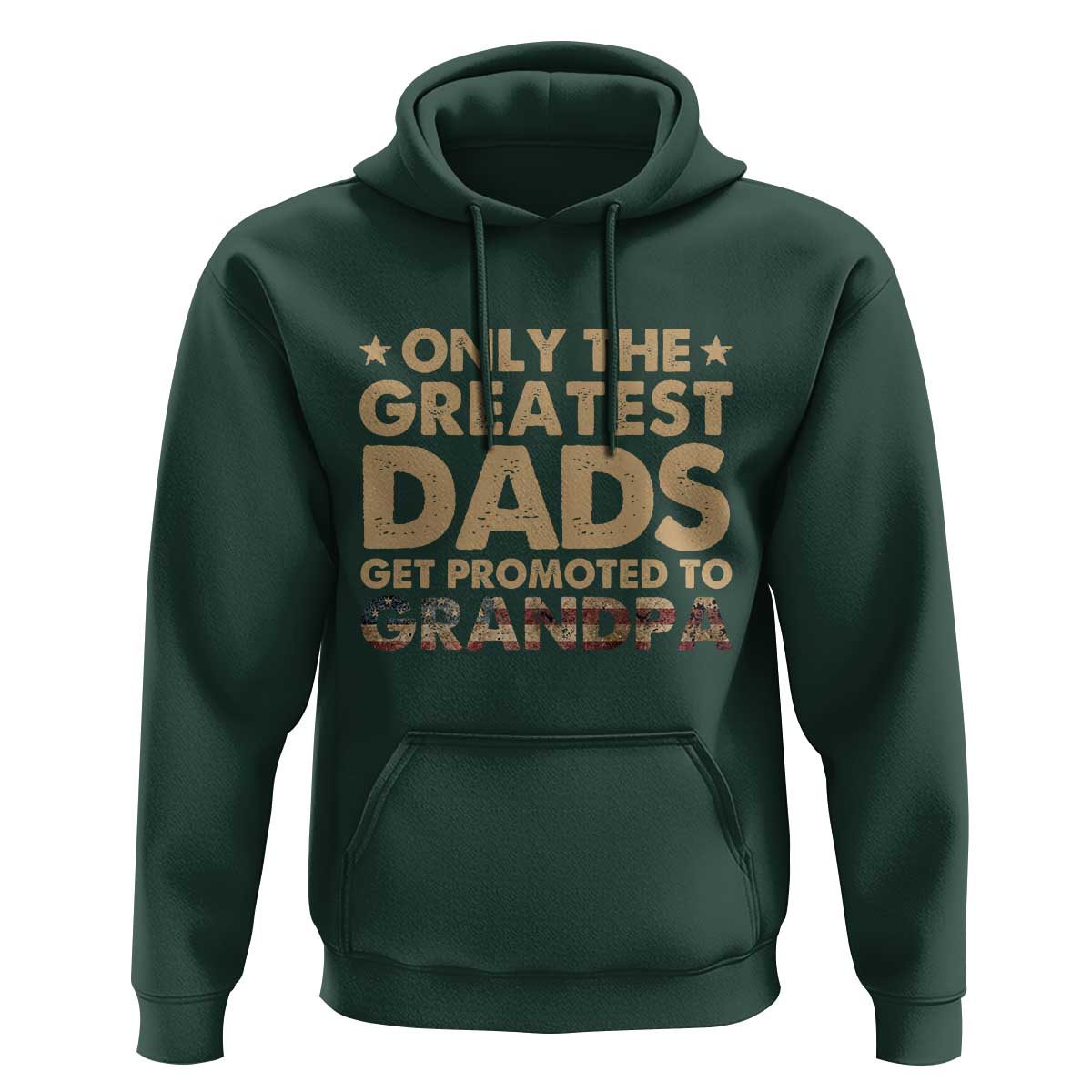 Greatest Dads Get Promoted To Grandpa Hoodie Retro American Flag Fathers Day New Grandpa Gift