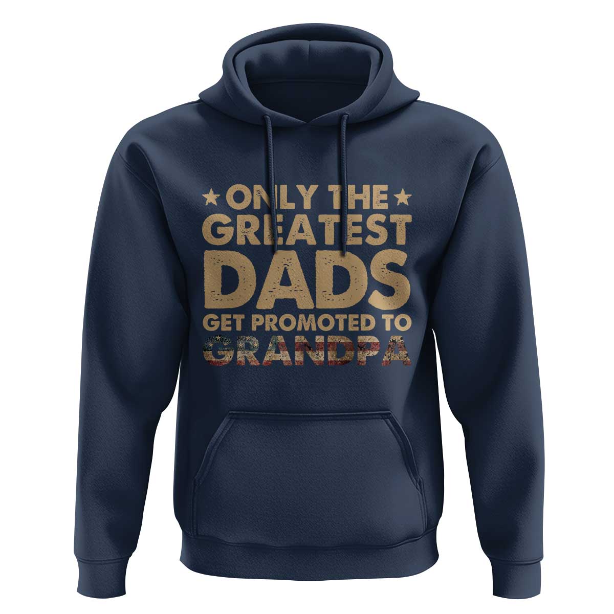 Greatest Dads Get Promoted To Grandpa Hoodie Retro American Flag Fathers Day New Grandpa Gift