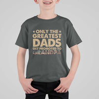 Greatest Dads Get Promoted To Grandpa T Shirt For Kid Retro American Flag Fathers Day New Grandpa Gift