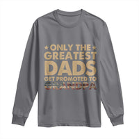 Greatest Dads Get Promoted To Grandpa Long Sleeve Shirt Retro American Flag Fathers Day New Grandpa Gift